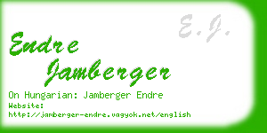 endre jamberger business card